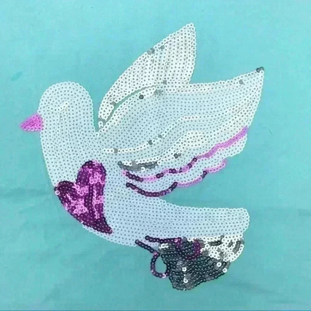 🦋COLETTE LILLY Girls Dove Sequin Short Sleeve Tee - Picture 2 of 8